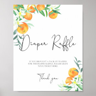 Waterverf sinaasappels luier raffle poster