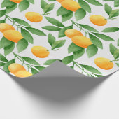 Waterverf sinaasappels of tangerines cadeaupapier (Hoek)