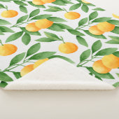 Waterverf sinaasappels of tangerines patroon sherpa deken (3/4)