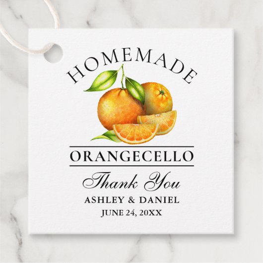 Waterverf Sinaasappels Orangecello Wedding Bedankt Bedankjes Labels (Voorkant)