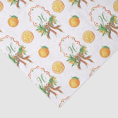 Waterverf Sinaasappels Plaid Bow Christmas Monogra Tissuepapier (Detail)