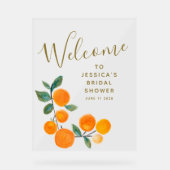 Waterverf Sinaasappels Vruchten Rustisch Vrijgezel Acryl Bord (Voorkant)