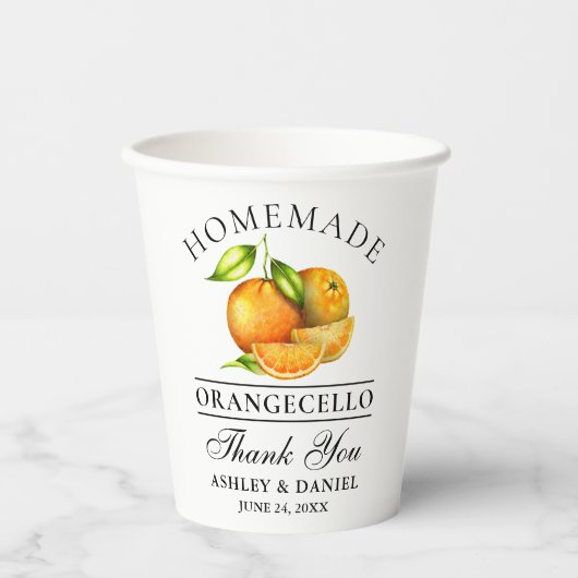 Waterverf Sinaasappels Weddenschap Hartelijk dank Papieren Bekers (Voorkant)