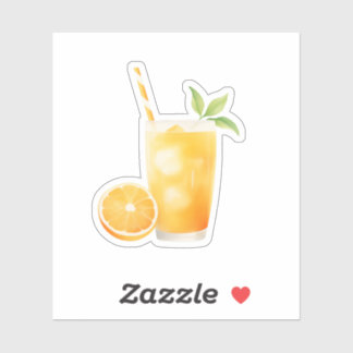Waterverf Sinaasappelsap Sticker