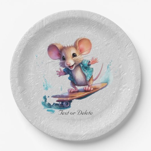 Waterverf Skateboard Mouse Papier Bord (Voorkant)