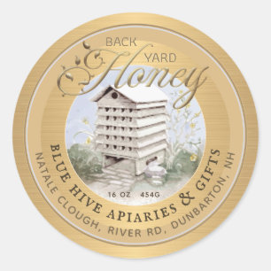 Waterverf Skep Metallic Gold Backyard Honey Label