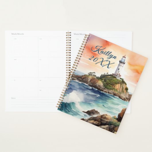 Waterverf Sketch Byron Bay Vuurtoren Monogram | Planner (Display)