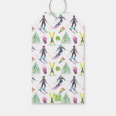 Waterverf skiën gepersonaliseerd cadeaulabel (Achterkant)