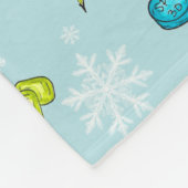 Waterverf Skiën Pika met uitrusting op Blue Snow Fleece Deken (Hoek)