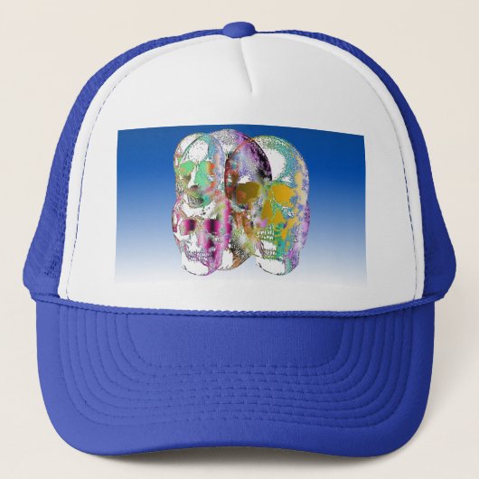 Waterverf Skulls - Trucker Hat Pet (Voorkant)
