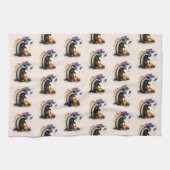 Waterverf Skunk Halloween Theedoek (Horizontaal)