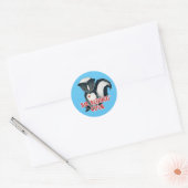 Waterverf skunk ronde sticker (Envelop)