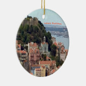 Waterverf Skyline van Lissabon Keramisch Ornament (Rechts)