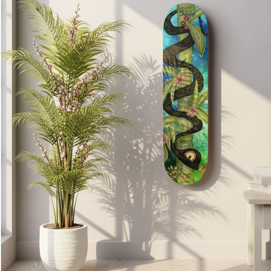 Waterverf Slang op Bamboo Skateboard Art