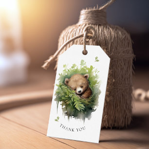 Waterverf Slapen Beer Baby shower Cadeaulabel