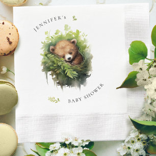 Waterverf Slapen Beer Baby shower Servet