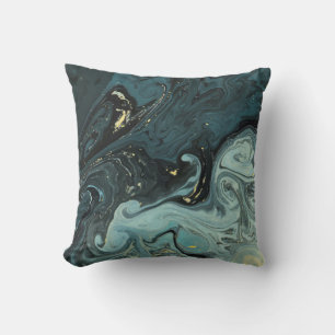 Waterverf Slate Blue Water Swirl Kussen
