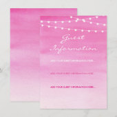 Waterverf Slingerlichten Bruiloft Informatiekaartje (Voorkant / Achterkant)