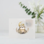 Waterverf Sloth Moon Crown Briefkaart (Staand voorkant)