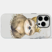 Waterverf Sloth Moon Crown Case-Mate iPhone Case (Achterkant (horizontaal))