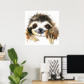 Waterverf sloth poster (Thuiskantoor)