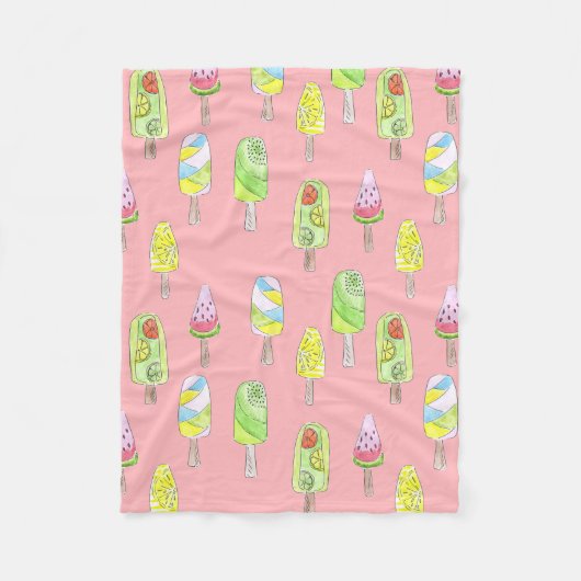 Waterverf smakelijk dessert-ijskarton fleece deken (Voorkant)