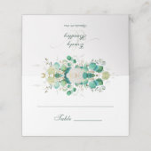 Waterverf smaragdgroene Eucalyptus witte rozen (Buitenkant ongevouwen)