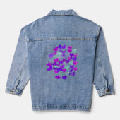 Waterverf smeltende harten - paars en aqua denim jacket (Achterkant)