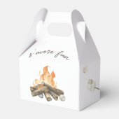 Waterverf S'more kampvuur 1e verjaardag Bedankdoosjes (Voorkant Zijde)