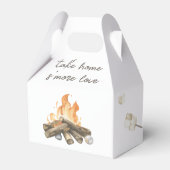 Waterverf S'more kampvuur 1e verjaardag Bedankdoosjes (Voorkant Zijde)