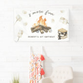 Waterverf S'more kampvuur 1e verjaardag Spandoek (Insitu)