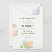 Waterverf Snail verjaardagsfeestje Kaart (Voorkant)