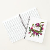 Waterverf Snake & Floral Personalized Journal Notitieboek (Binnen)