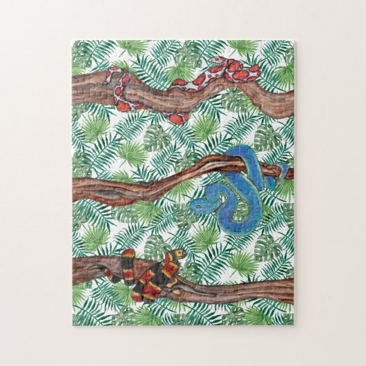 Waterverf Snake Lover Python Boa Legpuzzel (Verticaal)