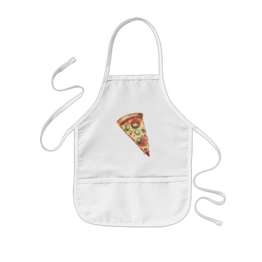 Waterverf snee pizza kinder schort (Voorkant)