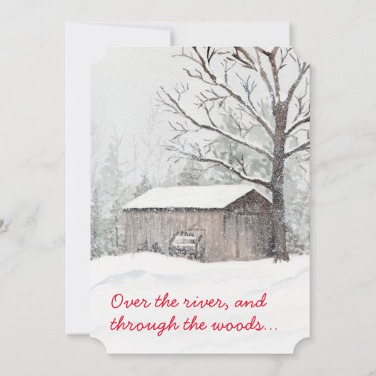 waterverf sneeuw scène vakantiekaart feestdagenkaart (Voorkant)