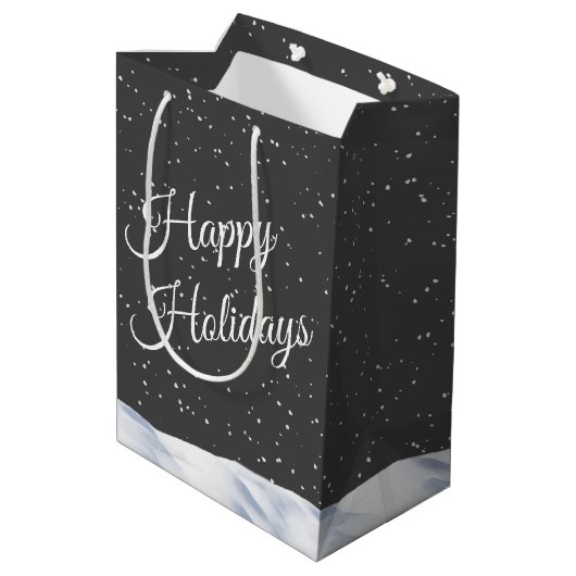 Waterverf Sneeuwman in Sneeuw Wereldbol Medium Cadeauzakje (Achterkant Gekanteld)