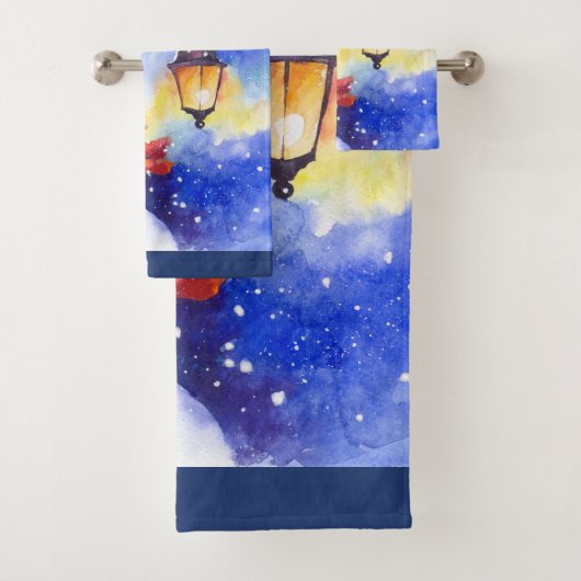 Waterverf sneeuwman Kerst Nieuwjaar Bad Handdoek (Insitu)