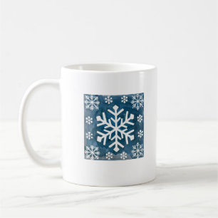 Waterverf sneeuwvlokken koffiemok