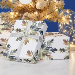 Waterverf sneeuwvlokken, magische kleuren cadeaupapier