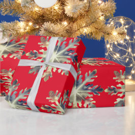 Waterverf sneeuwvlokken, magische kleuren cadeaupapier