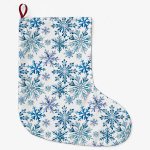 Waterverf Sneeuwvlokken Patroon Grote Kerstsok