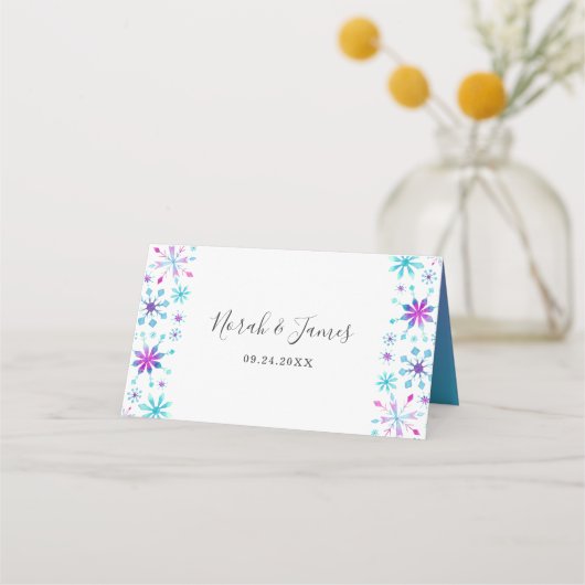 Waterverf Sneeuwvlokken Winterbruiloft (Achterkant)