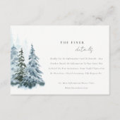 Waterverf sneeuwwinterpijn bruiloft details informatiekaartje (Voorkant)