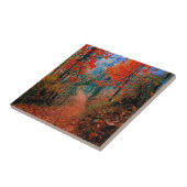 Waterverf snijpad herfst bos tegeltje (Zijkant)