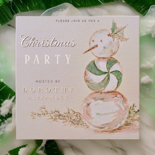  Waterverf Snoep Sneeuwman Kerstfeest Kaart