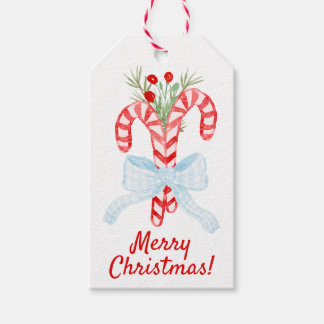 Waterverf snoepriet, aangepaste kerst cadeaulabel