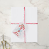 Waterverf snoepriet, aangepaste kerst cadeaulabel (Met Touw)