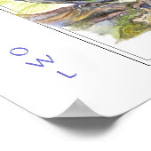 Waterverf, snorren, vogelafdrukken poster (Hoek)