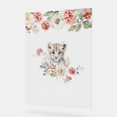 Waterverf Snow Leopard Baby shower Welkom Acryl Bord (Hoek)